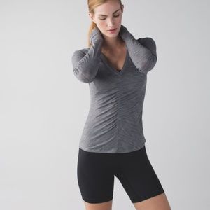 Lululemon Ruched Front Gray Top Size 4